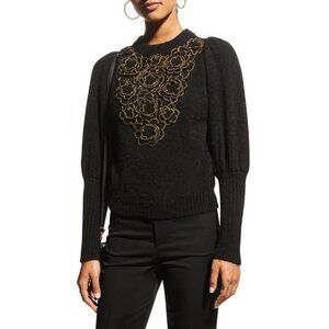 Stella Pardo  | Beatriz Floral Applique Crewneck Sweater